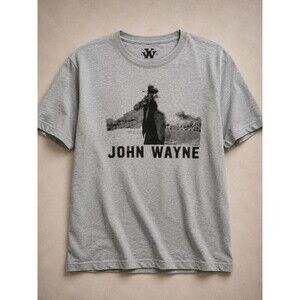 John Wayne Graphic T Shirt Mens XL Gray Western Cowboy Americana Tee